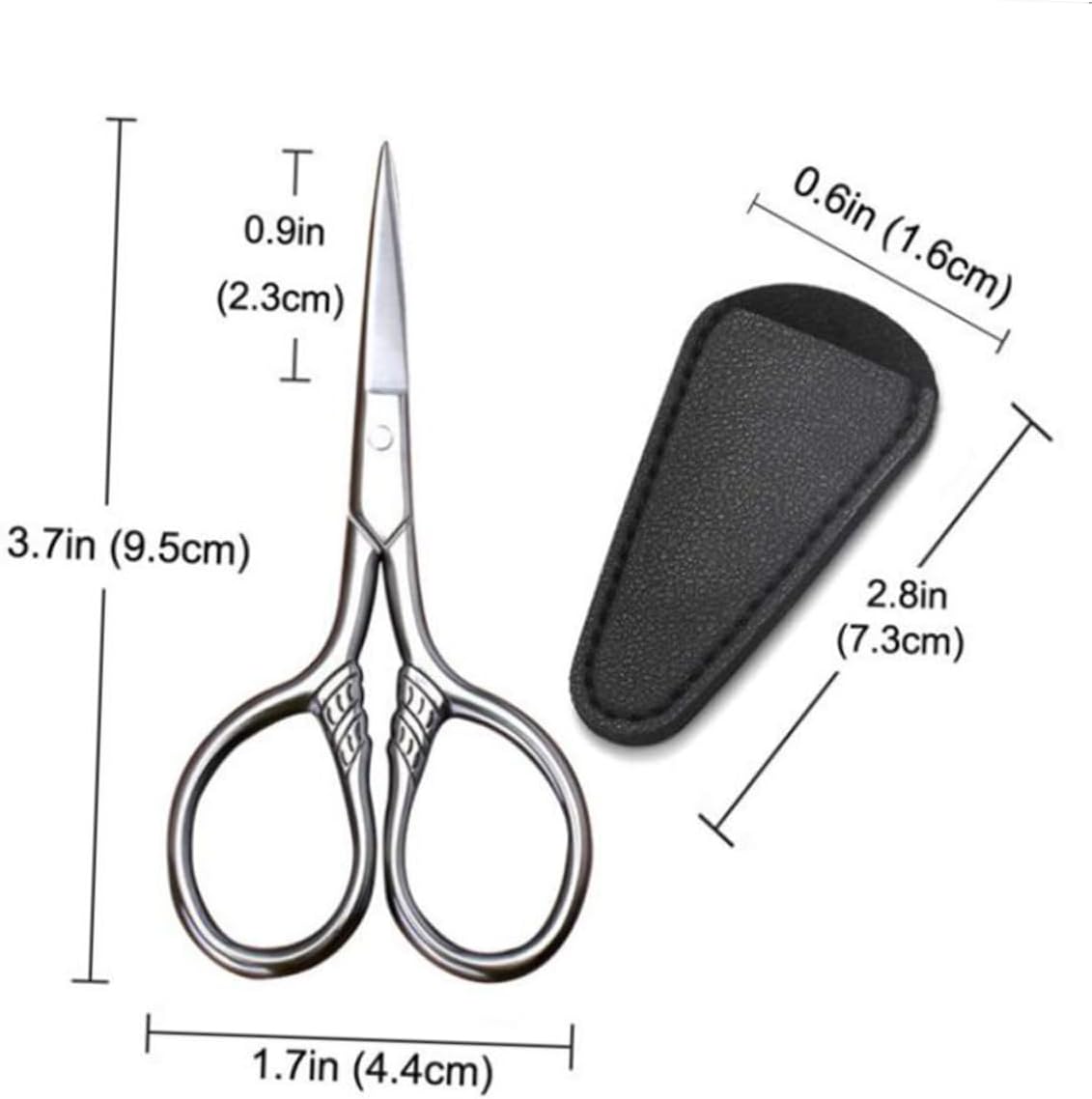 Beard Trimming Scissors Set with PU Cover, Stainless Steel