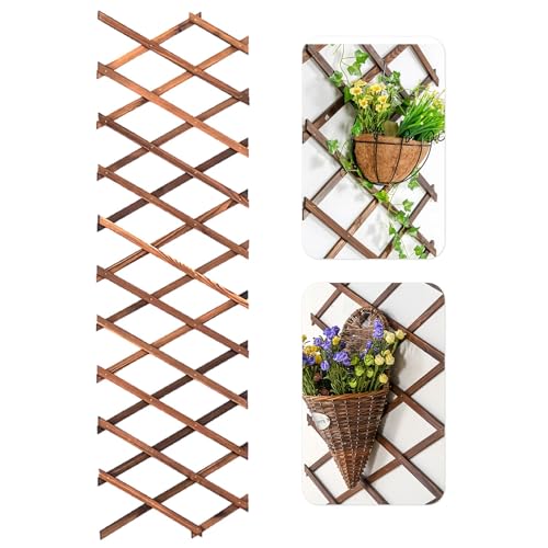 Garden Trellis Telescopic Fence Garden Plant Lattice, Small Courtyard Outdoor Decorative Fence Enclosure Grid Climbing Pergola, Climbing Plant Vertical Frame Indoor Outdoor Wall Decoration Hanger