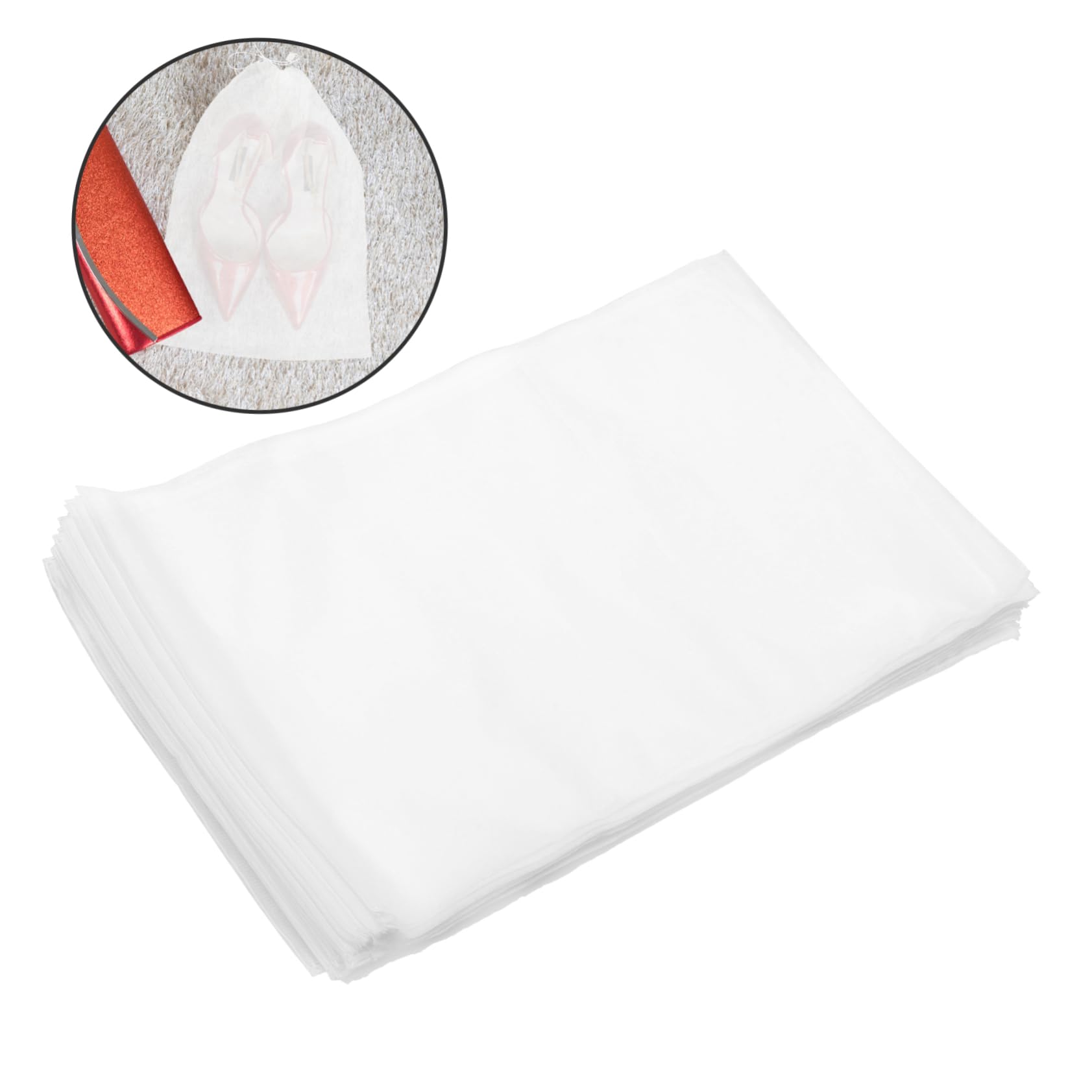 Sacchetto per Scarpe da Viaggio 32x48 Cm Non Tessuto 50 Pezzi | Bianco, Chiusura Coulisse, per Casa e Viaggio, Adatti a Scarpe e Scarpe da Danza