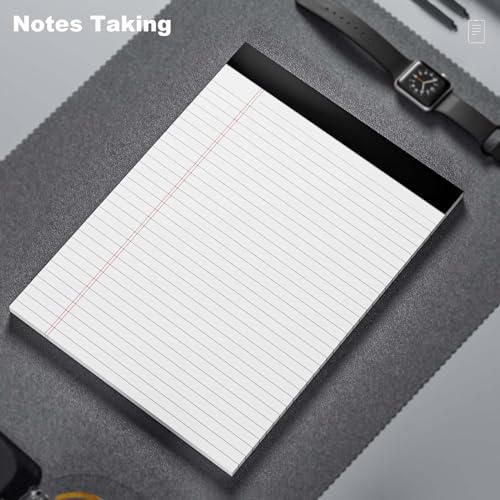 Legal Pads 8.5 x 11 Note Pads 8.5 x 11 Wide Ruled Notepad Lined Paper Writing Pads for Home, School, Office Use, 80gsm Perforated Legal Pad - Sturdy Cardboard Backing Support, 12 Pack (30 Sheets/Pad) - Image 6
