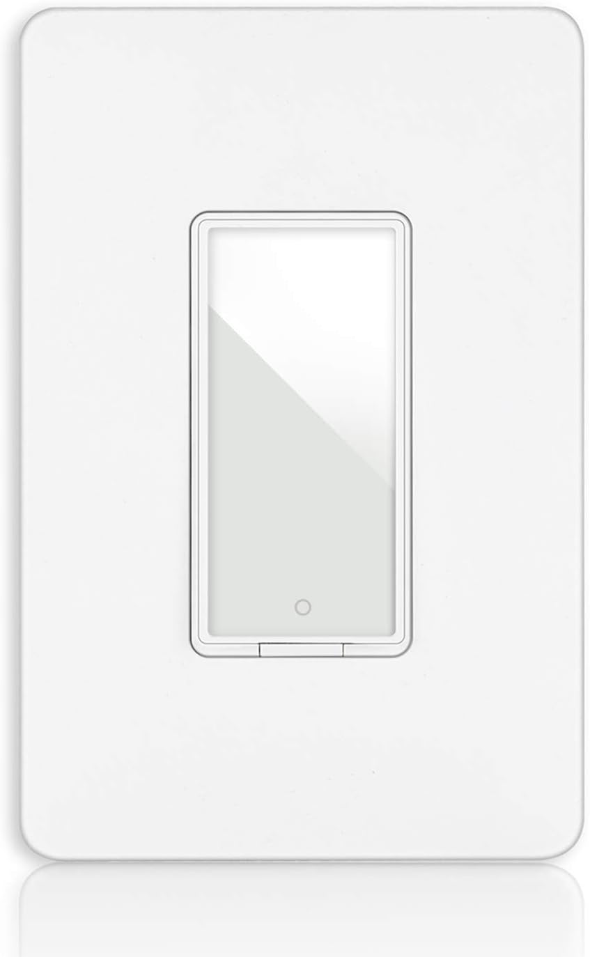 Martin Jerry 3 Way Smart Switch, Compatible with Alexa, Google Home, 2.4G Wi-Fi, No Hub, Toggle Actuator, ON-OFF-ON Operation, White