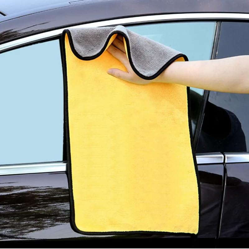 Autowaschhandtuch, Detaillierung, Auto-Werkzeuge, Innenausstattung, Auto-Reinigungstuch-Set für Mikrofaser-Zubehör, Tuch, Trocknen, 5 Stück, Gelb, Größe: 30 x 60 cm