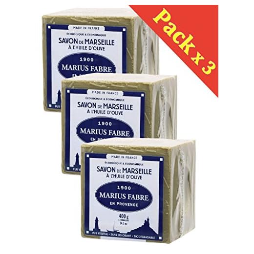 Comment faire sa lessive au savon de Marseille ? #1 9 Marius Fabre - SAVON DE MARSEILLE - l'Huile d'Olive Cube de 400 Gr - Lot de 3 Cubes 400 Gr