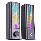 Caixa de Som Gamer Soundbar Bluetooth 10W Rms Real Torre Base Magnética Som Estéreo Iluminação Led Rgb Conector Usb P2 Pc Computador Notebook Mac Celular Tv Smart