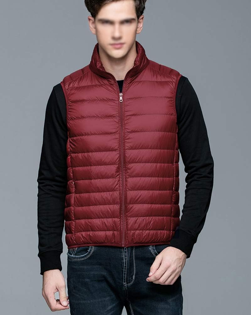 Gilet Sans Manches Homme Ultra Léger – Duvet Matelassé Coupe-Vent, Imperméable, Col V Tactique