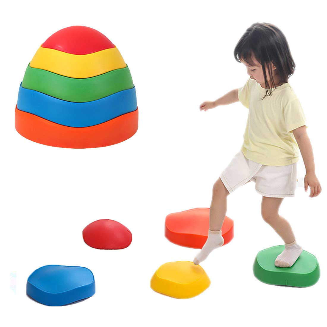 Amazon.co.jp: バランスストーン 子供用 平均台セット バランスボード