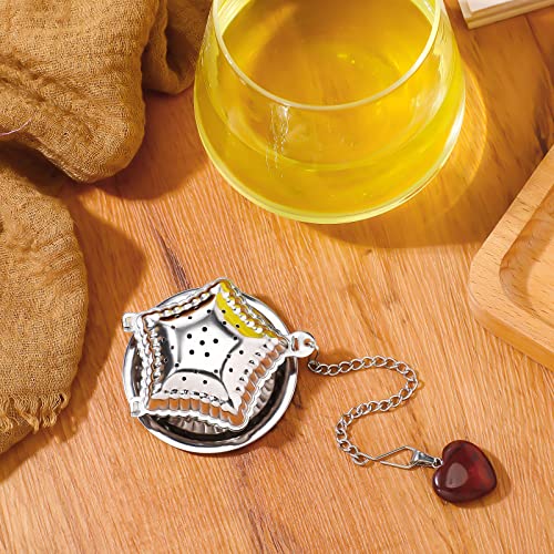 8 Pieces Tea Infuser Loose Leaf Tea Strainer Stainless Steel Ball Mesh Tea Strainer With Chain Crystal Pendants And Drip Trays Tea Infuser Tea Metal Ball For Loose Tea Leaves Spices (Classic Style) #TOP2