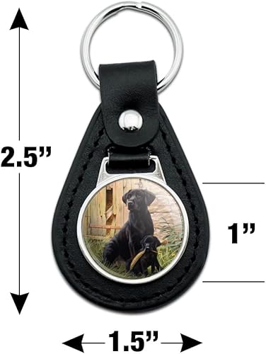 Miniatura 2 de GRAPHICS & MORE Llavero de cuero negro Labrador Retriever Dog Puppy, Negro -