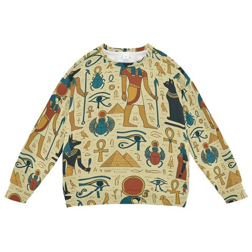 JUNZAN Ancient Egyptian Gods Retro Kids Girls Hoodie Sweatshirt Fleece Outerwear for Kids Party 4T