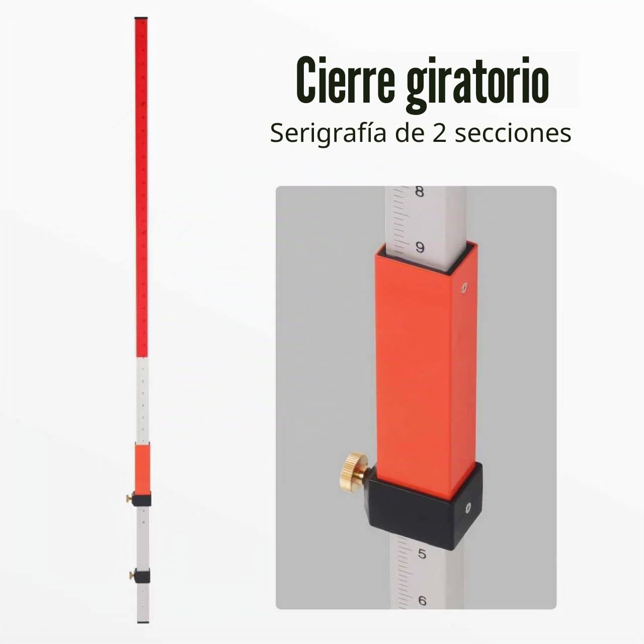 Varilla de grado láser, apto para barra giratoria de nivel láser con barra de aluminio de bloqueo rápido para medir