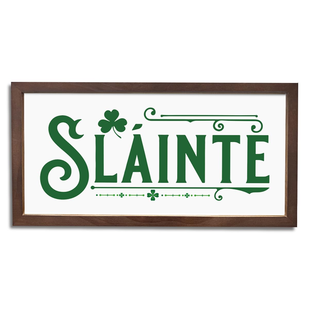 Slainte Sign, Irish Cheer Sign, Farmhouse Decorative Wooden Plaque Signs, St Patricks Day Home Party Decor, Wine Bar Club Decors, St. Patrick's Day Gift for Women Men, 15×7.5×0.3 inches