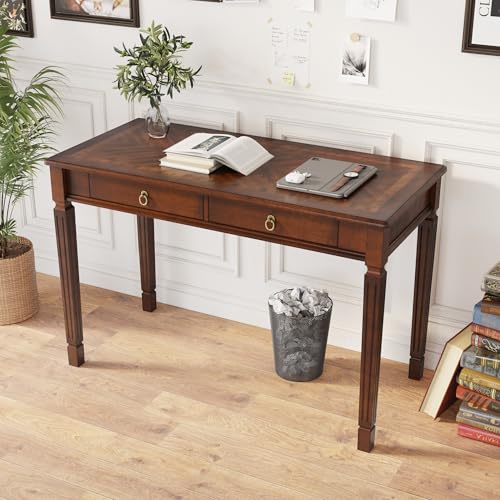 JESONVID Vintage Wooden Writing Desk with 2 Drawers,...