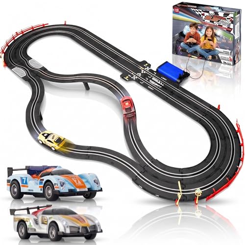 Slot Car Race Track Sets, Slot Cars - Electric Race Car Track Set, 4 High Speed Cars Tracks for...