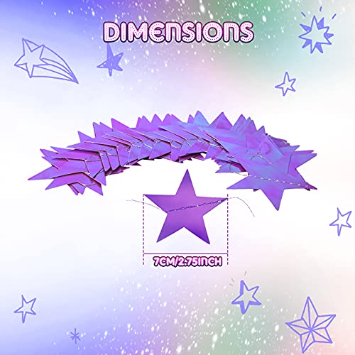 Image of Patelai Glitter Star Garland Banner 2026 Party Decor 130 Feet Star Hanging Streamers Twinkle Backdrop for Classroom Birthday Graduation Wedding Supplies(Holographic Purple)