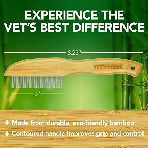 Vet's Best Flea Comb | Real Bamboo with Contour Grip Handle | for Dogs and Cats, Brown - Image 5