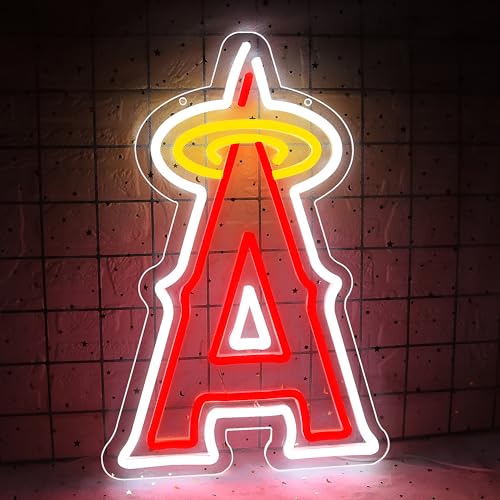 Image of Baseball Neon Sign for Wall Decor Baseball Team Sign for Sport Club Dimmable Led Neon Light for Man Cave Bedroom Garage Birthday Party Baseball Room Size 16.1 * 10.6 In(ZYLD129-Angle)