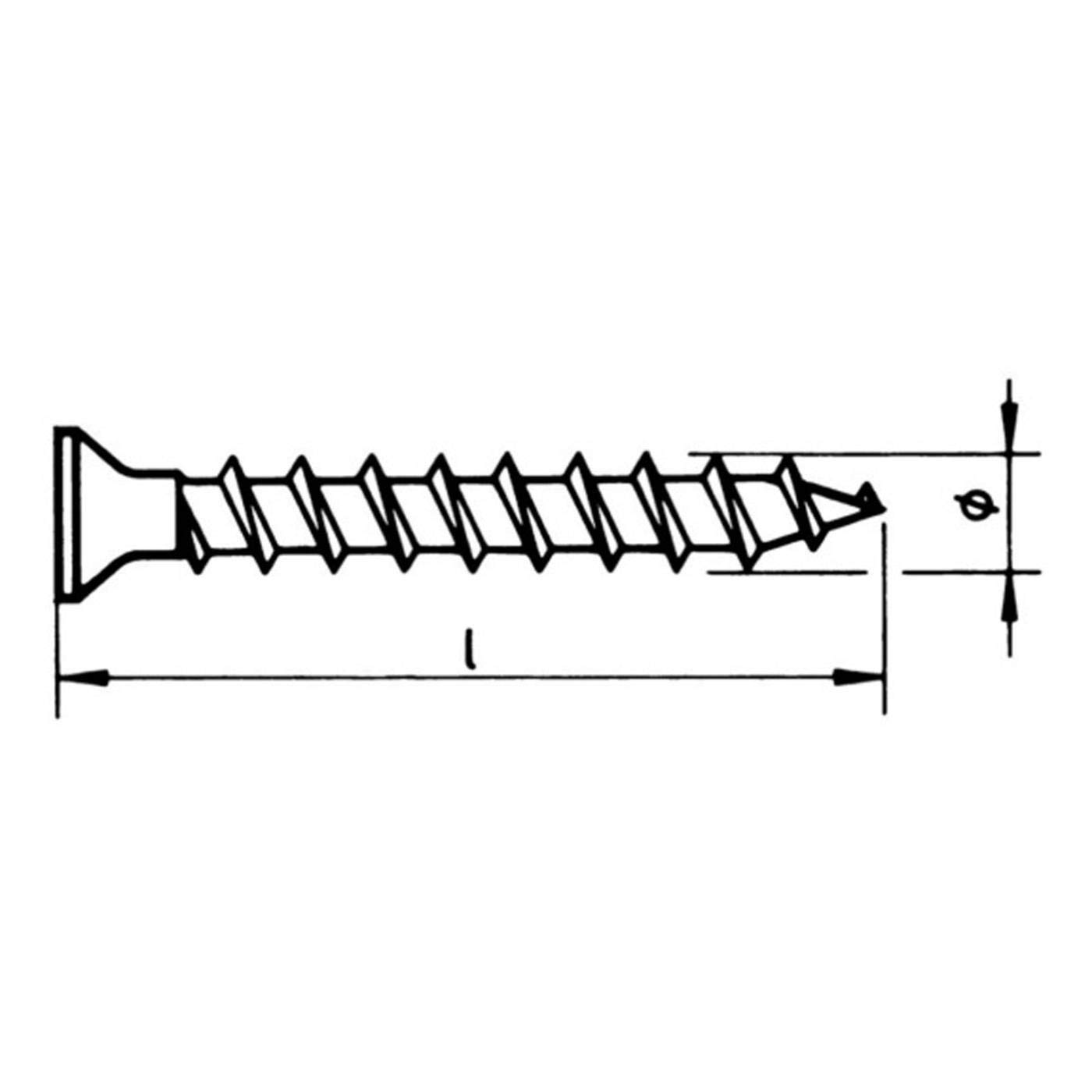 ACP Gips auf Gips-Schraube, phosphatiert, geölt, 5,5 x 38 mm, 500 Stück