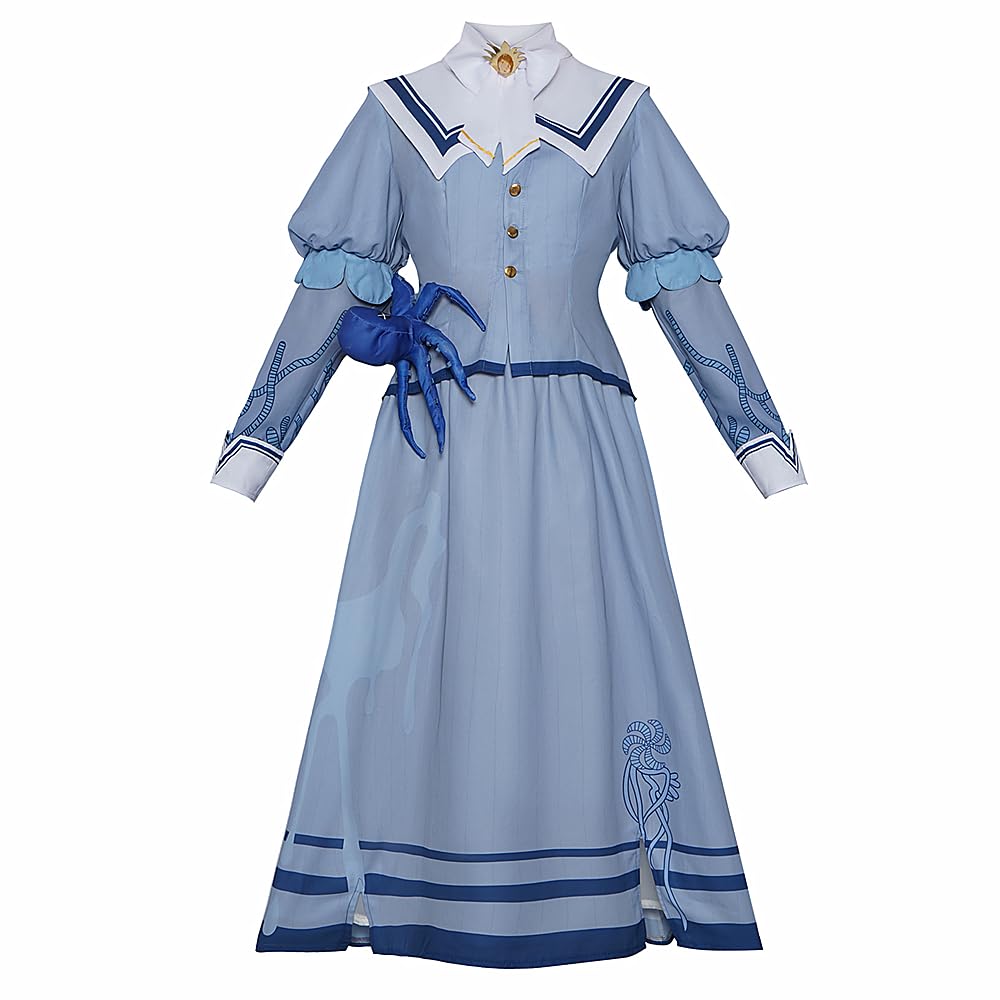 Charous Anime-Spiel-Identität, Cosplay, Arzt, ewige Blume, elegantes blaues Rock-Set für Manga-Auftritte und Cosplay