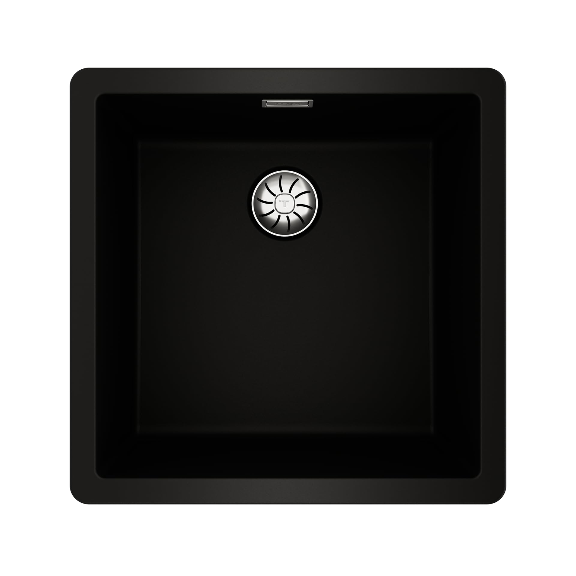 TEKA Fregadero Tegranite+ 1 Cubeta, Doble Instalación, Resistente a Impactos, No Poroso, Desagüe con Válvula, Profundidad 20cm, Mueble 50cm, Modelo Radea R10 40.40 M-TG