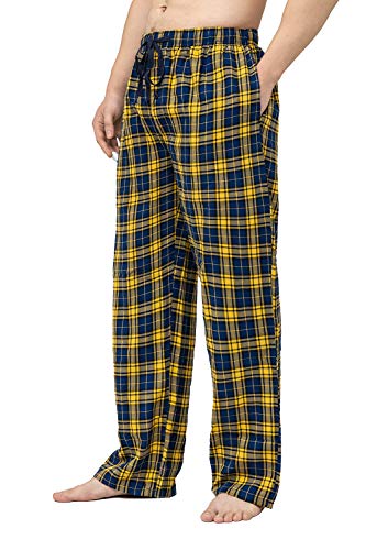 Men's Pajama Pant 100% Woven Cotton Plaid Sleep Elastic Waistband Lounge Wear Long Pjs2