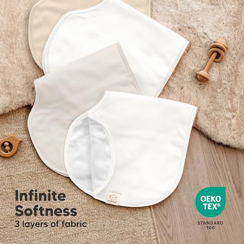Image of KeaBabies 4-Pack Baby Burp Cloths Baby Girl, Boy, Organic Cotton (Purest) | Organic Cotton Burp Cloth, Extra Large, Absorbent, Soft Burping Cloths Set for Babies, Newborn Burp Clothes, Thick Burp Rags