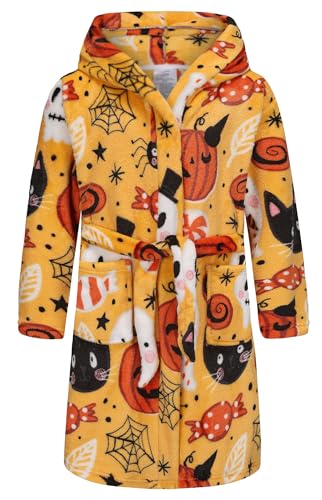Image of Girls Soft Fleece Robes Plush Hooded Bathrobes Sleepwear for Kids 2-16 Years