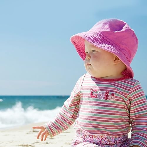 Baby Girl Bucket Hat Sun Hat Custom with Name, UPF 50+ Summer Beach Hat for Infant Toddler Kids Wide Brim Purple3