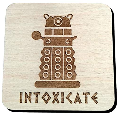 Dessous de verre en bois avec inscription « Doctor Who Dalek » - Idée cadeau