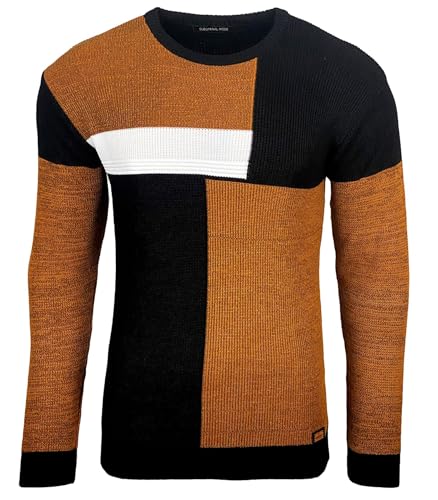 Subliminal Mode Jersey cálido con patrón de cuadros, multicolor, suéter para hombre BX52200, XL