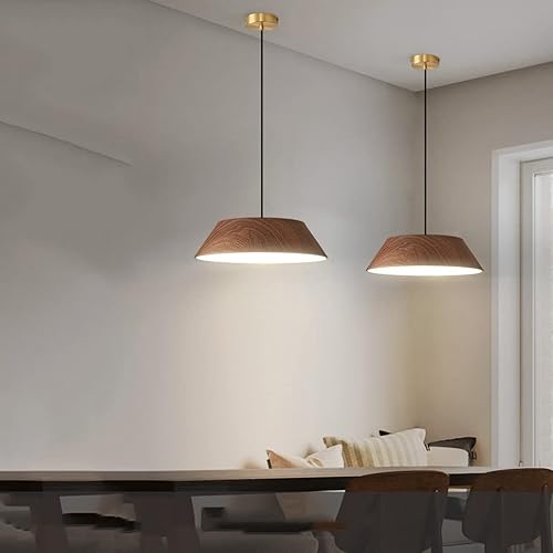 Miniatura 2 de Moderna lámpara colgante LED de madera retro, rústica y antigua, lámpara de suspensión ajustable para comedor, cocina, isla cerca del techo, lámpara