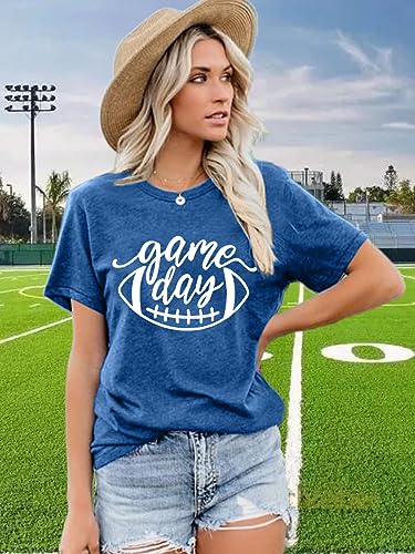 Game Day Football T Shirts Women Cute Football Graphic Tee Tops Funny Sunday Casual Short Sleeve Tee Shirts2