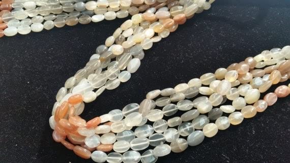 Pierre de lune LKBEADS ovale en deux rangs, perles pour cadeau anniversaire personnalisé