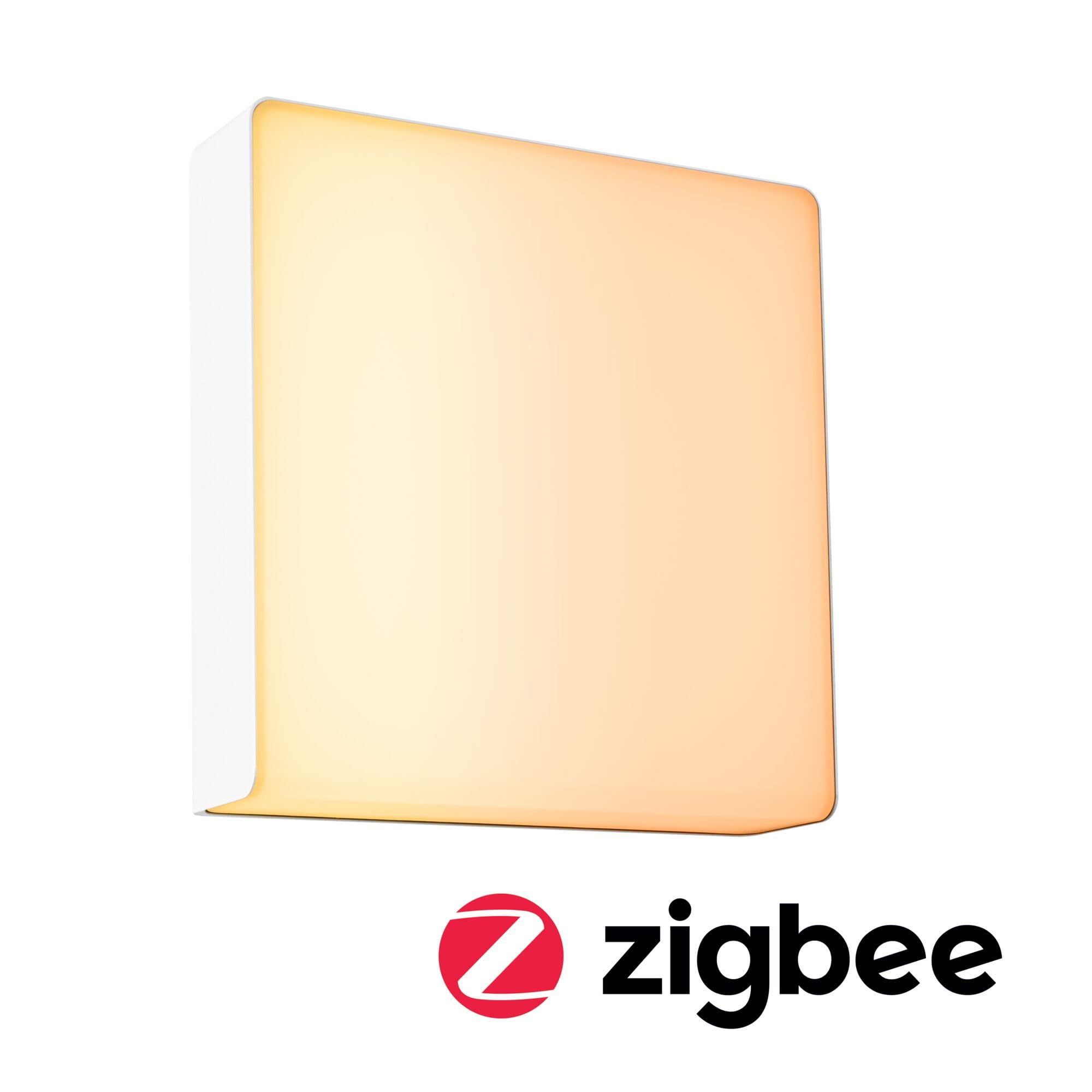 Paulmann LED Außenwandleuchte Smart Home Zigbee 3.0 Azalena Dämmerungsgesteuerter Bewegungsmelder (HF) insektenfreundlich IP44 250x250mm Tunable Warm 8,5W 700lm 230V Weiß Kunststoff, Aluminium 94843