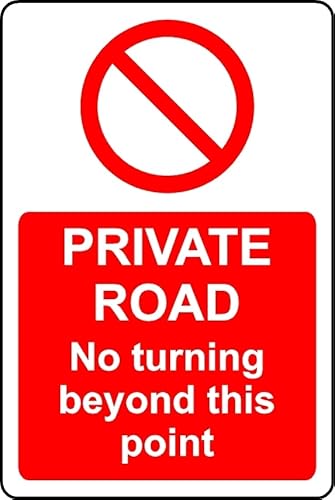 Kpcm Display Ltd Private Road No Turning Beyond This Point Safety Sign - 1Mm Plastic Sign (600Mm X 400Mm)