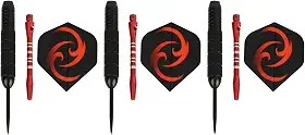 Conjunto profissional de dardos com ponta de aço, leve, antiderrapante, ponta de metal, para casa, bar, pub, festa, acessório, material de aço, conjunto de 3 peças (vermelho)