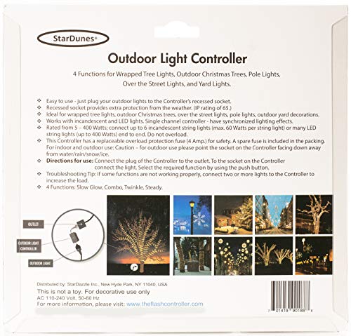 Outdoor Light Controller for Wrapped Tree Lights, Outdoor Christmas Trees, Pole Lights, Over The Street Lights, Yard Lights (Commercial Grade)