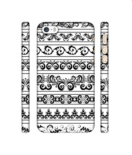 Image of Amazon Brand - Solimo Designer Black Multi Patterns 3D Printed Hard Back Case Mobile Cover for Apple iPhone 5 / 5S