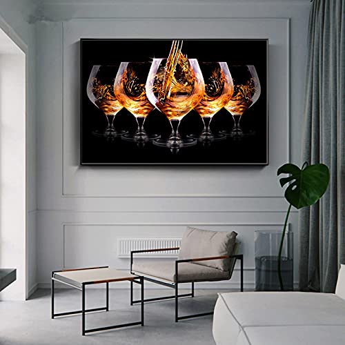 Póster de copa de vino en lienzo arte de pared moderno cuadros decorativos para cocina 2