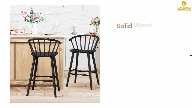 Amazon.com: LUE BONA Bar Stools Set of 2, Black Farmhouse