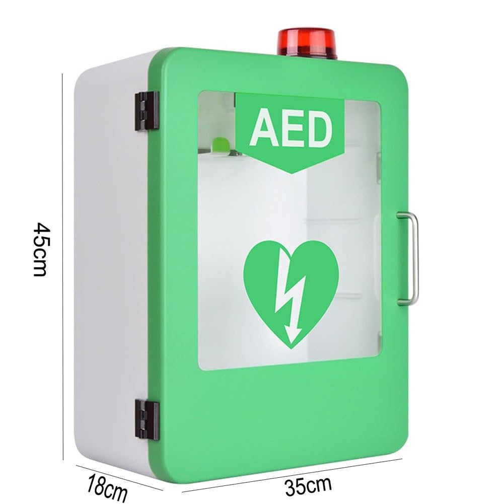 Armoire de rangement for défibrillateur AED, boîte de rangement murale for défibrillateur AED de premiers secours, alarme à double interrupteur et contrôle de la lumière, position réglable, conception