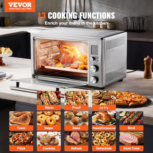 VEVOR-Air-Fryer-Toaster-Oven-28L296Qt-Large-Capacity-10-in-1-Functional-Convection-Oven-1800W-2-Tier-Toaster-Ovens-Countertop-Combo-with-Wire-Racks-Pizza-Pan-Gloves-Home-and-Commercial-Use VEVOR Air Fryer Toaster Oven 28L296Qt Large Capacity 10 in 1 Functional Convection Oven 1800W 2 Tier Toaster Ovens Countertop Combo with Wire Racks Pizza Pan Gloves Home and Commercial Use