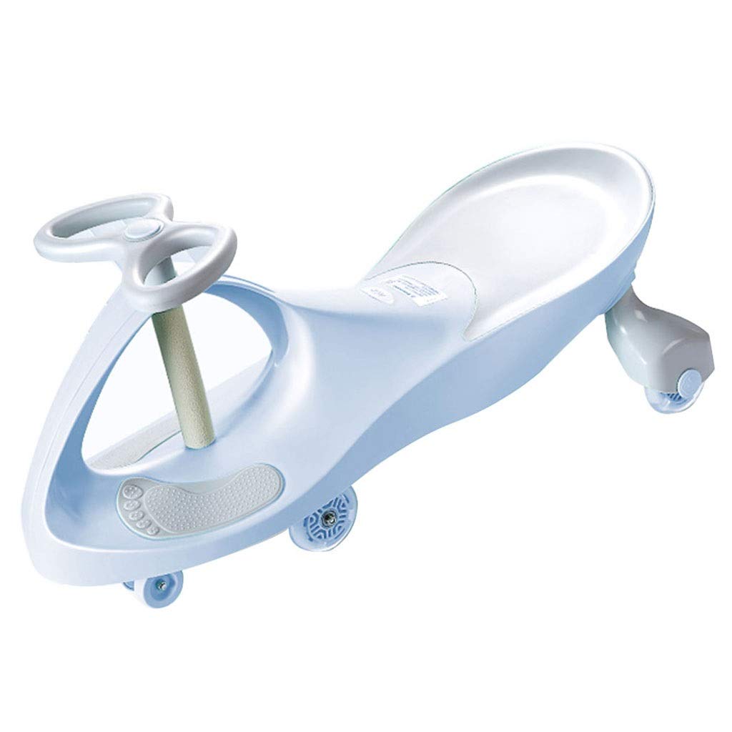 Scooters Tricycles Children's Swing car Boy Twist car Silent Magnetic Flash Wheel Music car Can Bear 110kg 1-3 Years Old Gift (Color : Blue, Size : 8141.530cm)