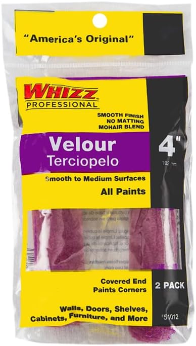 10-Pack of 4″ Work Tools 51012 Whizz Purple Velour Mini-Roller Cover 2-Pack