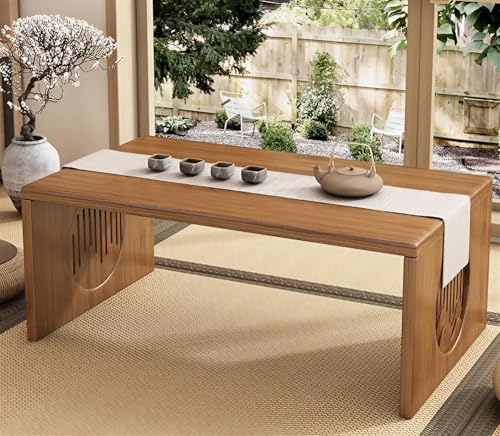 Japanischer Bodentisch, niedrige Bambusmöbel für Meditation und...