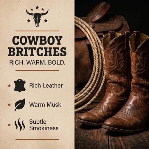 Image of Cowboy Britches Fragrance from Our Leather Collection - Perfect for Adding Aroma to Freshies, Candles, and Diffusers - 8 Ounces