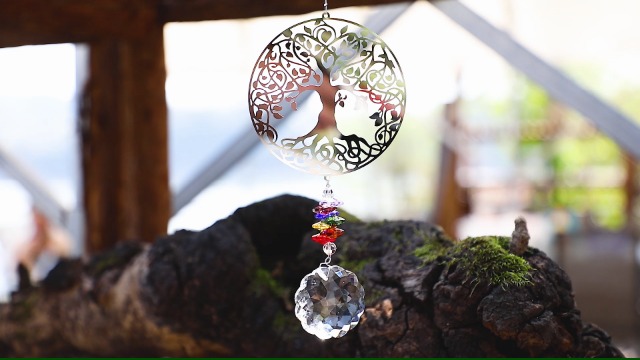 Acchiappasole in vetro con albero della vita personalizzato