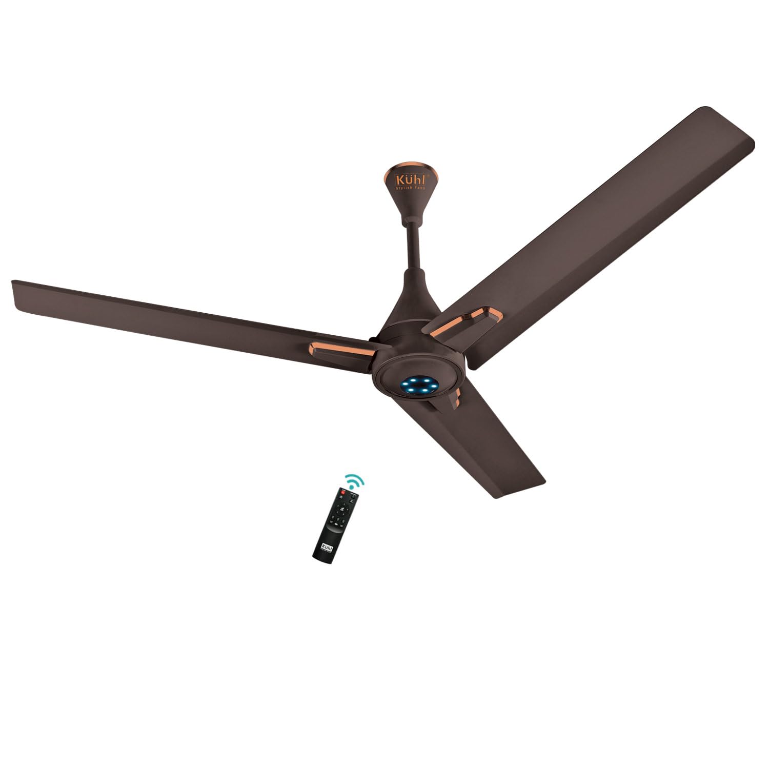 KUHLKUHL Arctis A7 1200 Mm BLDC 65% Power Saving BLDC Ceiling Fan With Remote | BEE 5 Star Rated & ISI Marked | High Air Delivery With LED Indicators|5 Year Warranty On Motor | Espresso, Black