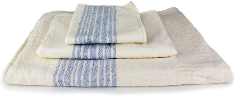 KontexOrganic Cotton Towels From Imabari, Japan - Blue (Set of 3 Towels)