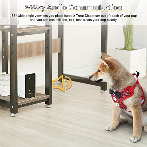 Iseebiz Smart Pet Camera Treat Tossing Dog Treat — side view showing full product dimensions