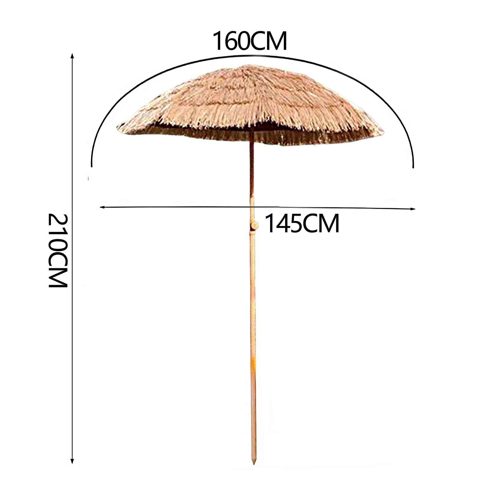 Sombrillas de Playa Antiviento Parasol de Simulación de Paja para Piscina Exterior Balcones Jardines Hoteles Playas Color Natural(Color:Natural A)